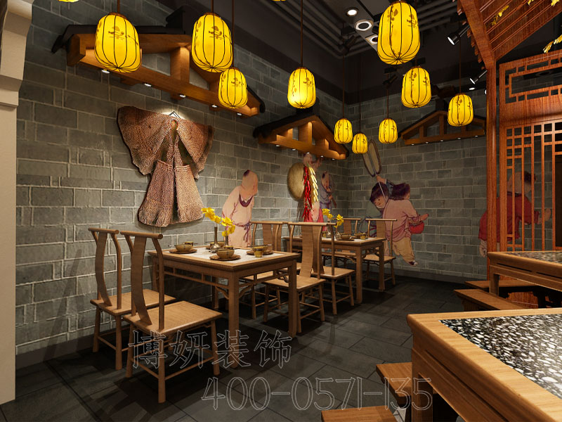 餐厅装修设计,中式餐厅装修,杭州中式餐厅装修