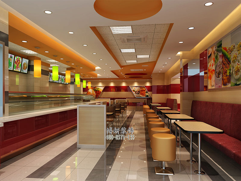 杭州中式快餐店装修,杭州中式快餐店设计打造,杭州快餐店装修