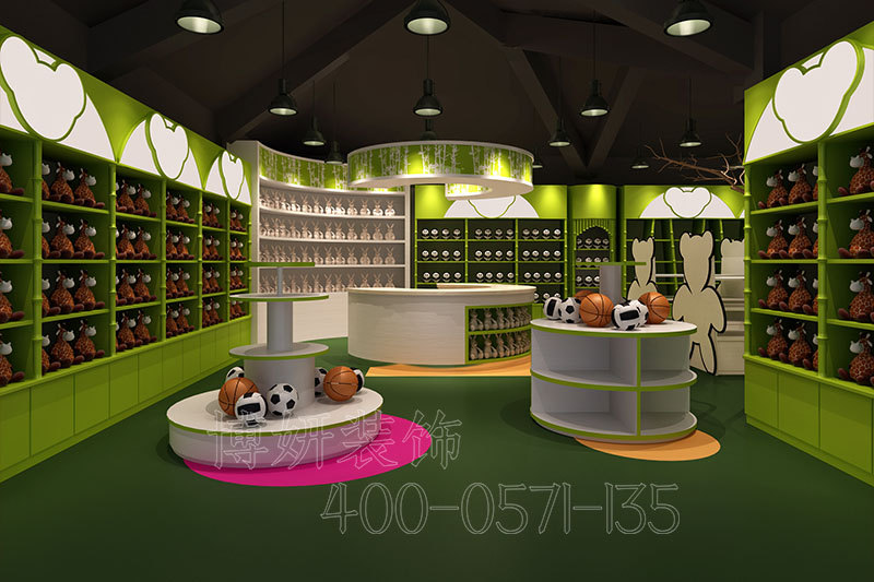 玩具店装修设计,玩具店实景案例效果图,玩具店装修