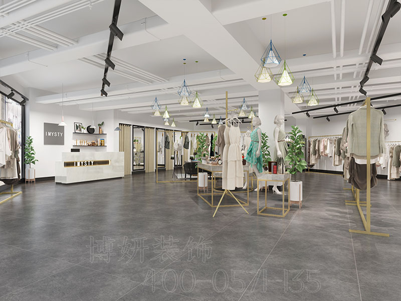 下沙服装店装修,服装店装潢实景图,杭州服装店装修