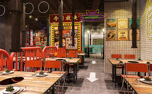 杭州余杭夜宵烧烤店装修设计，专业餐饮装饰，味享人生云起时