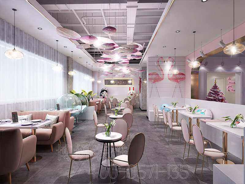 杭州萧山装潢哪家专业,杭州萧山低卡甜品店设计效果,杭州出众的店面店铺设计