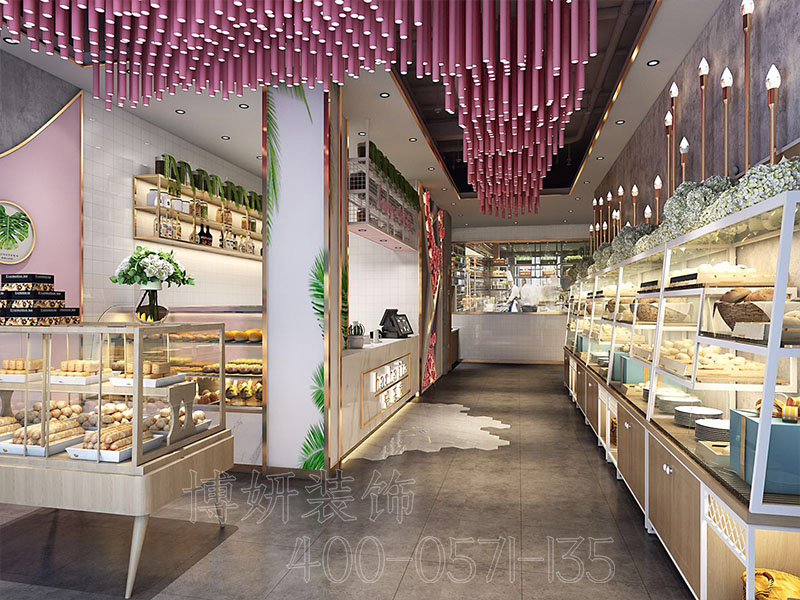 杭州萧山装潢哪家专业，低卡甜品店装修设计案例，专业在博妍