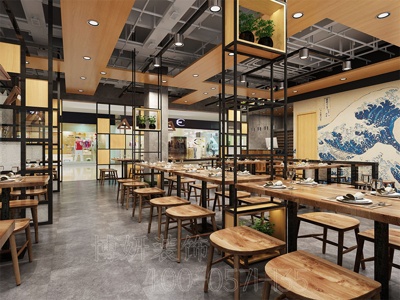 杭州面馆饺子馆装修设计,杭州餐饮店装修设计效果,杭州餐饮空间装修设计公司