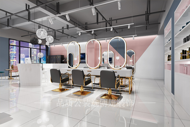 杭州美发店简约装修,杭州美发店装潢设计公司,杭州美发店装修效果图,杭州装修公司
